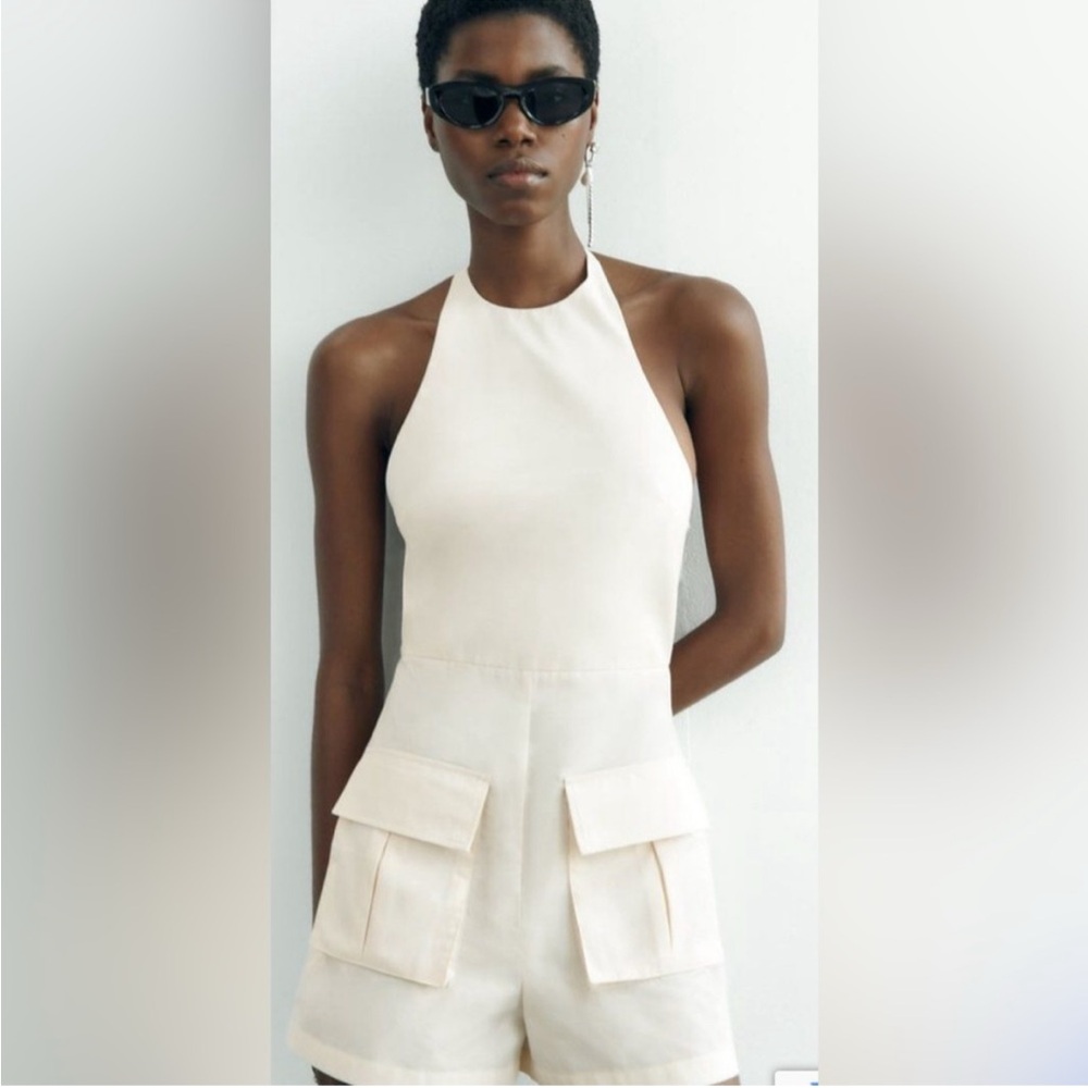 NWT! Zara White Backless Halter Sundress